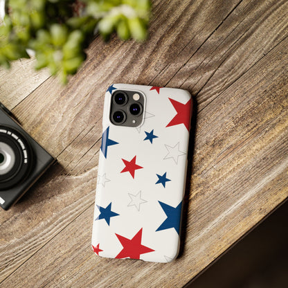 Red White and Blue Stars Slim iPhone Case
