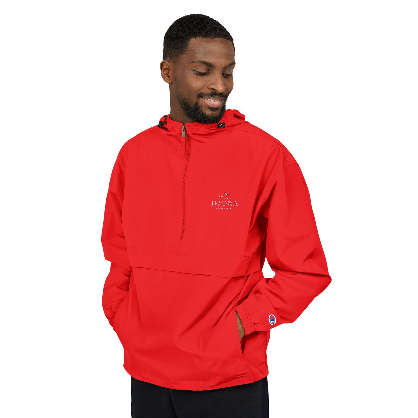 Jhora California Personalized Embroidered Packable Anorak Windbreaker Jacket