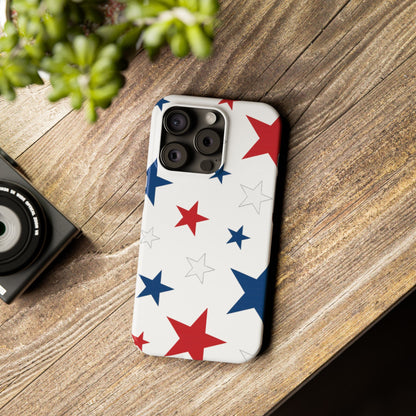 Red White and Blue Stars Slim iPhone Case