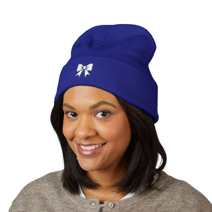 Emoji Bow Embroidered Classic Cuffed Beanie