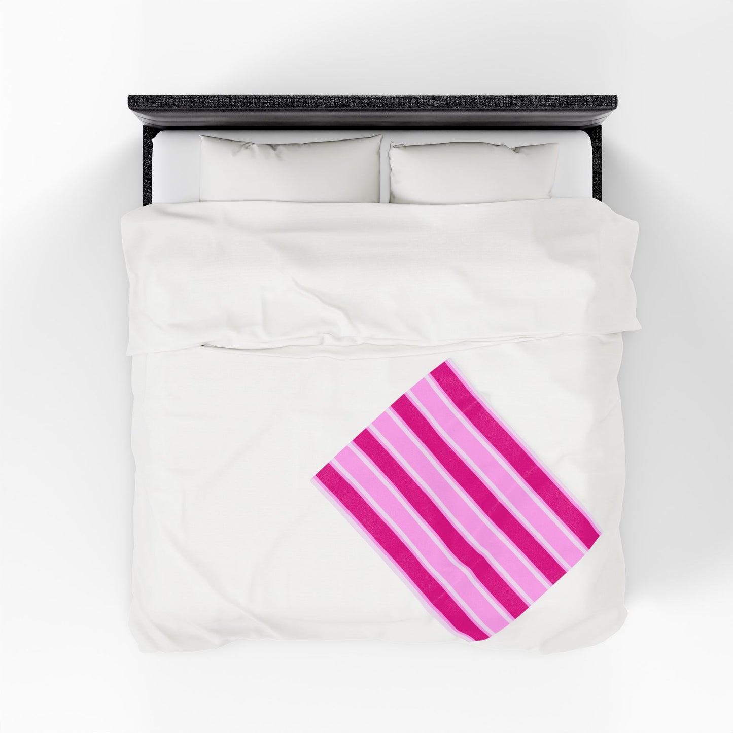 Think Pink Striped Velveteen Plush Blanket