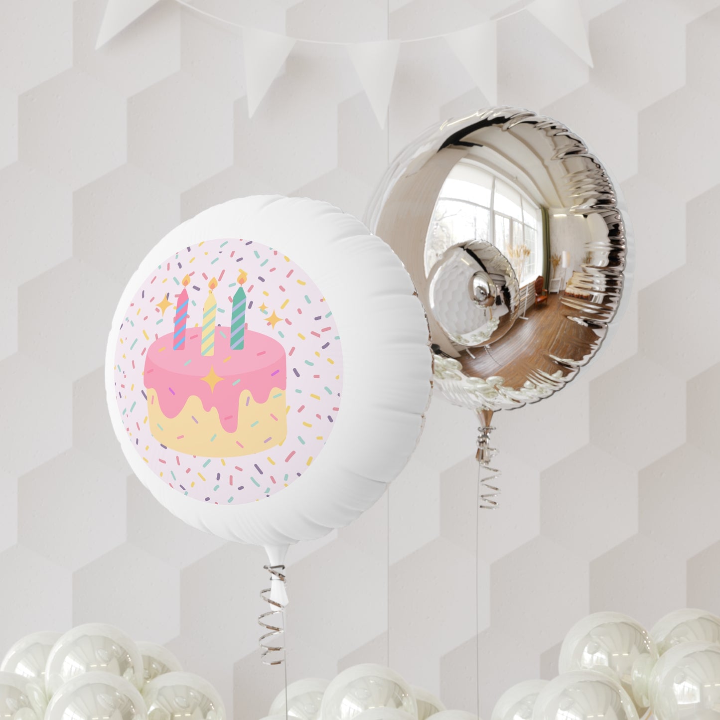Pink Birthday Sprinkles Mylar Helium 22" Balloon