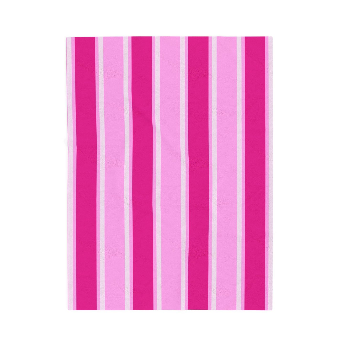 Think Pink Striped Velveteen Plush Blanket