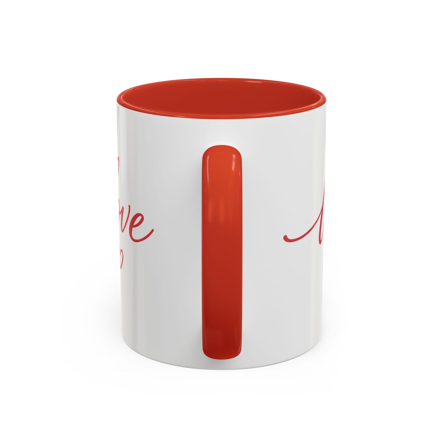 Love Script Accent Coffee Mug – Romantic Heart 11/15oz