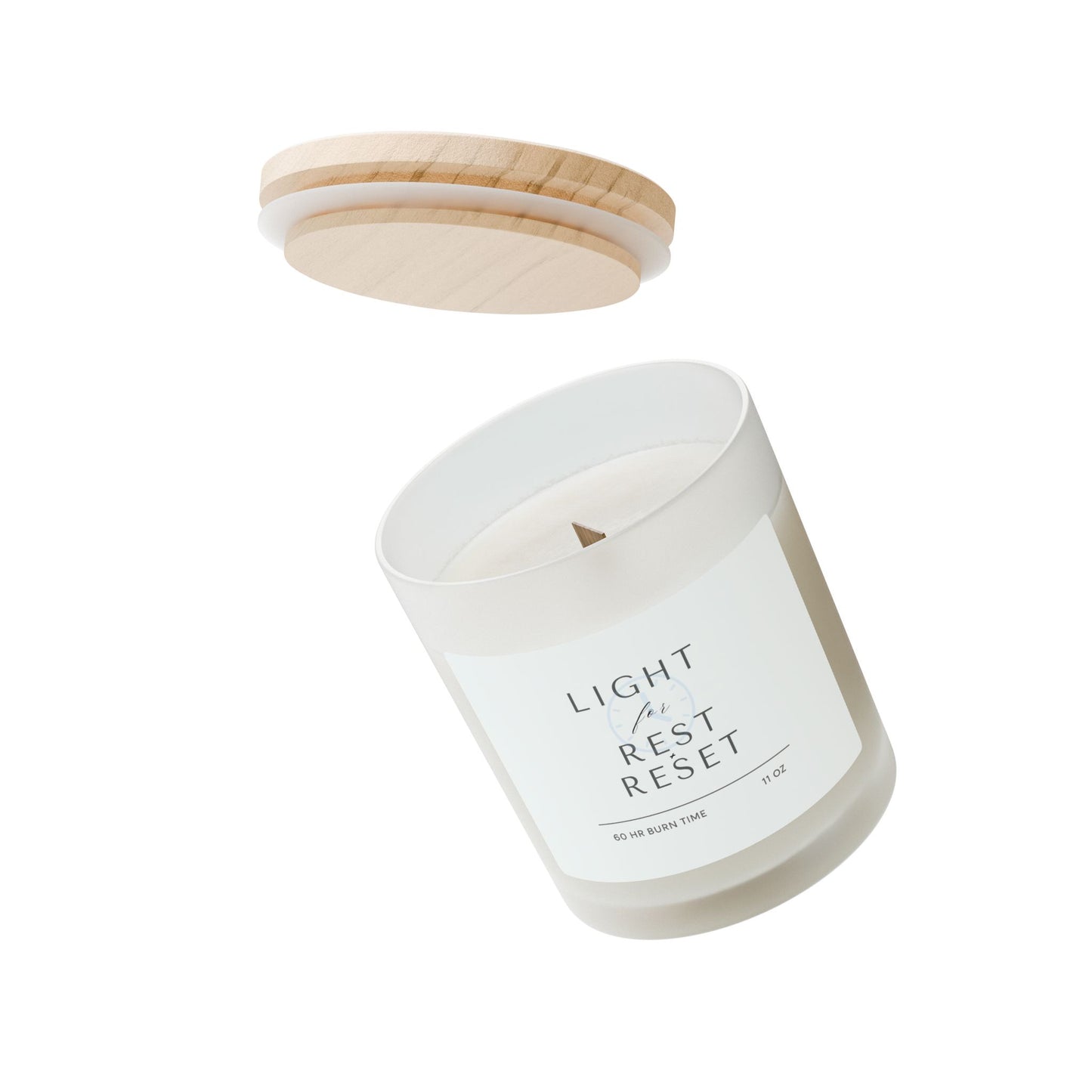 Light for Rest and Reset Frosted Glass Woodwick Candle