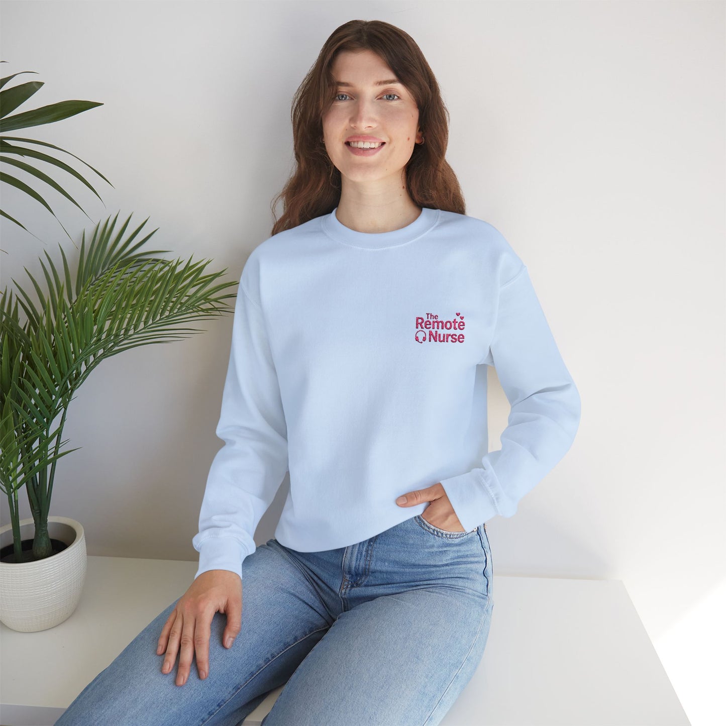 The Remote Nurse Embroidered Crewneck Sweatshirt