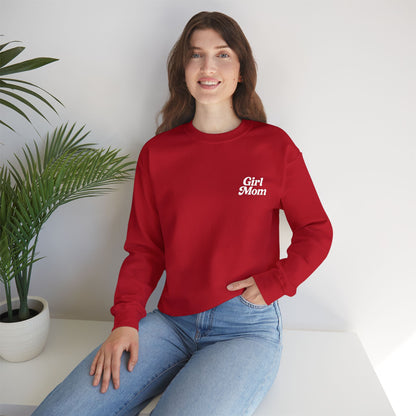 Girl Mom Retro Embroidered Crewneck Sweatshirt