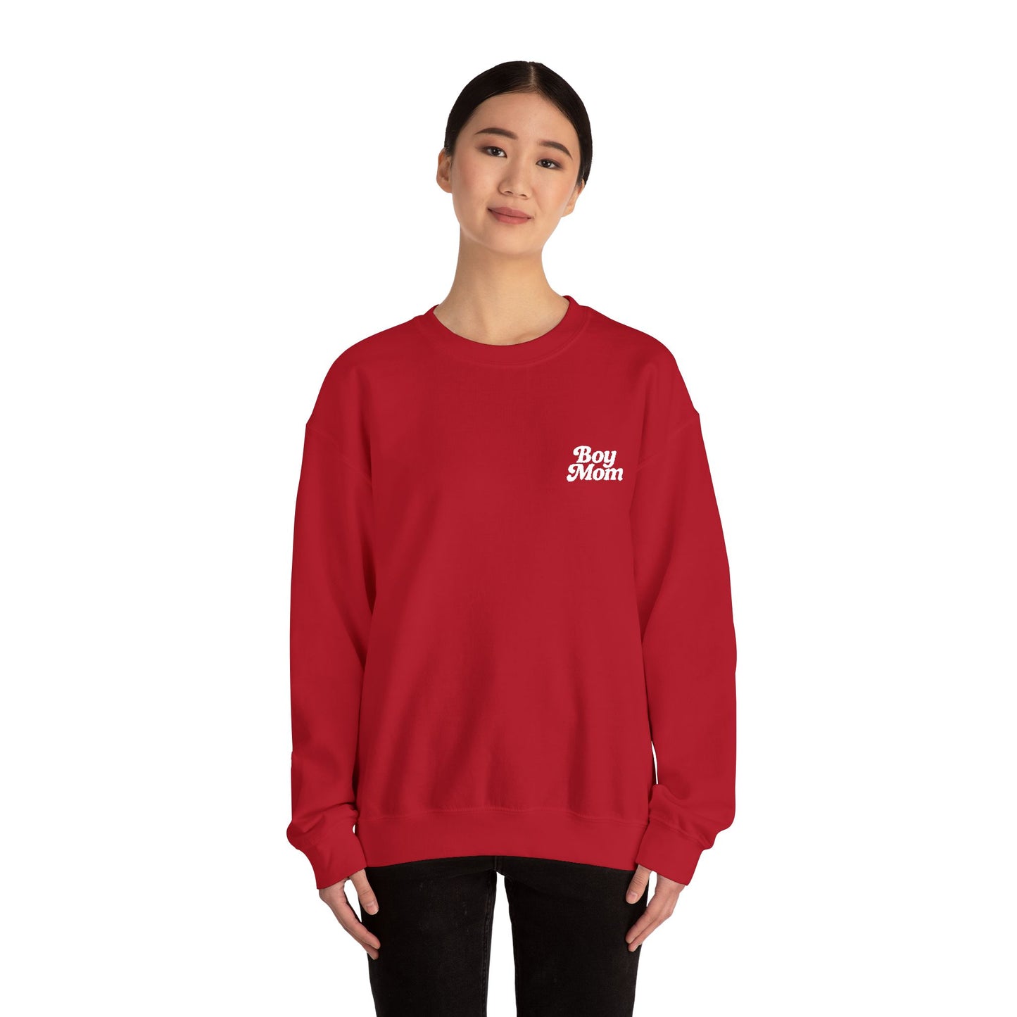 Boy Mom Retro Embroidered Crewneck Sweatshirt