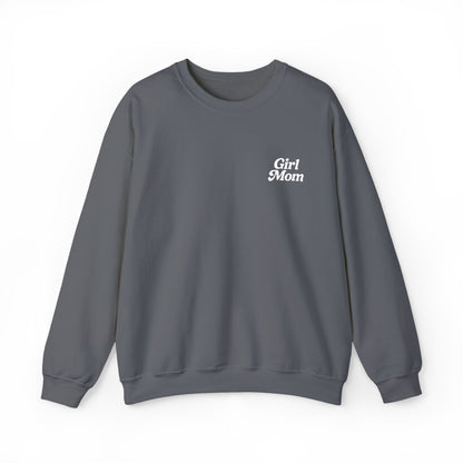 Girl Mom Retro Embroidered Crewneck Sweatshirt