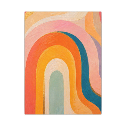 Retro Rainbow Arched Matte Canvas — Stretched Wall Art