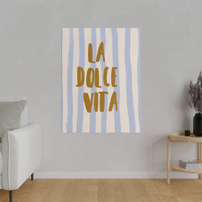 La Dolce Vita Blue Striped Matte Canvas, Stretched