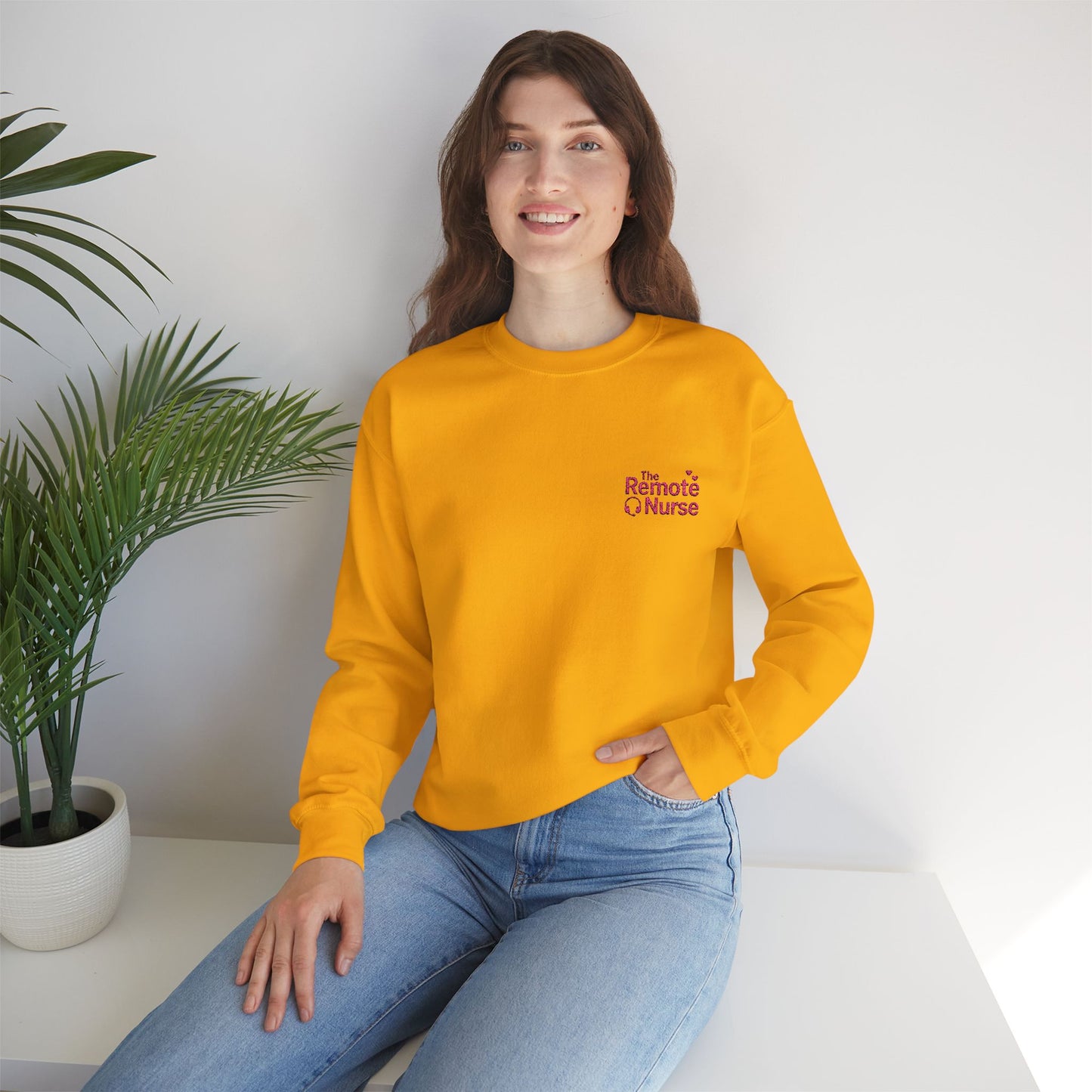 The Remote Nurse Embroidered Crewneck Sweatshirt