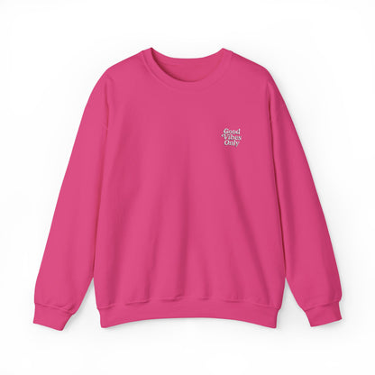 Good Vibes Only Retro Embroidered Crewneck Sweatshirt