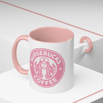 Nursebucks Coffee Pink Accent Mug (11, 15 oz)