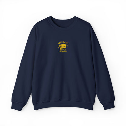 Face Card Never Declines Embroidered Crewneck Sweatshirt
