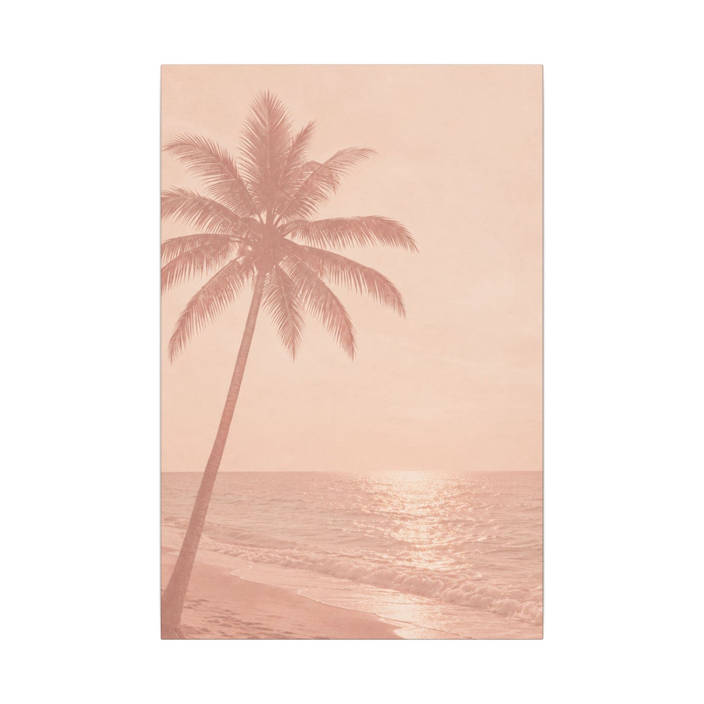 Blush Palm Beach — Matte Stretched Canvas Wall Art