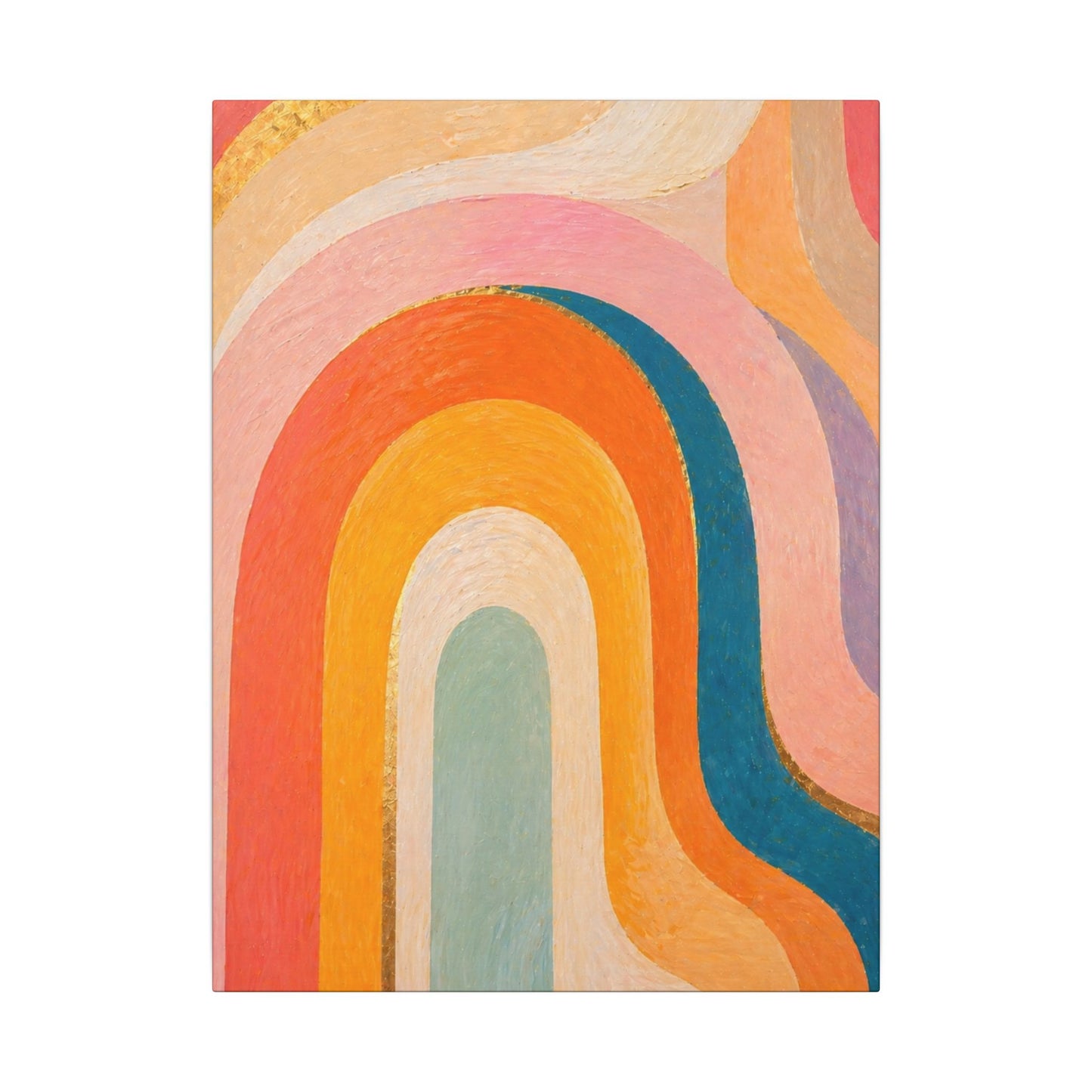 Retro Rainbow Arched Matte Canvas — Stretched Wall Art