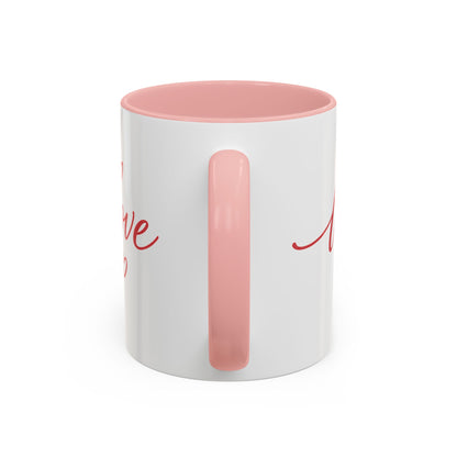 Love Script Accent Coffee Mug – Romantic Heart 11/15oz