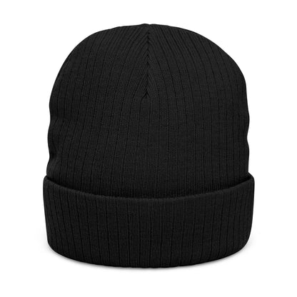 Jhora's Coffee Signature Embroidered Ribbed Beanie