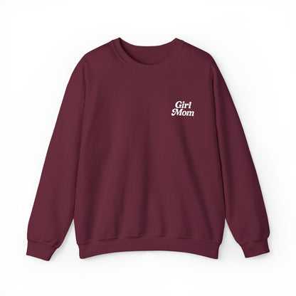 Girl Mom Retro Embroidered Crewneck Sweatshirt