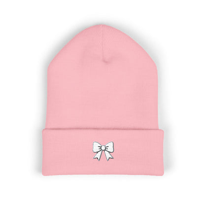 Emoji Bow Embroidered Classic Cuffed Beanie