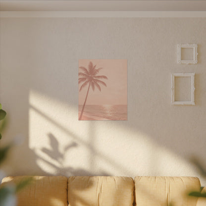 Blush Palm Beach — Matte Stretched Canvas Wall Art