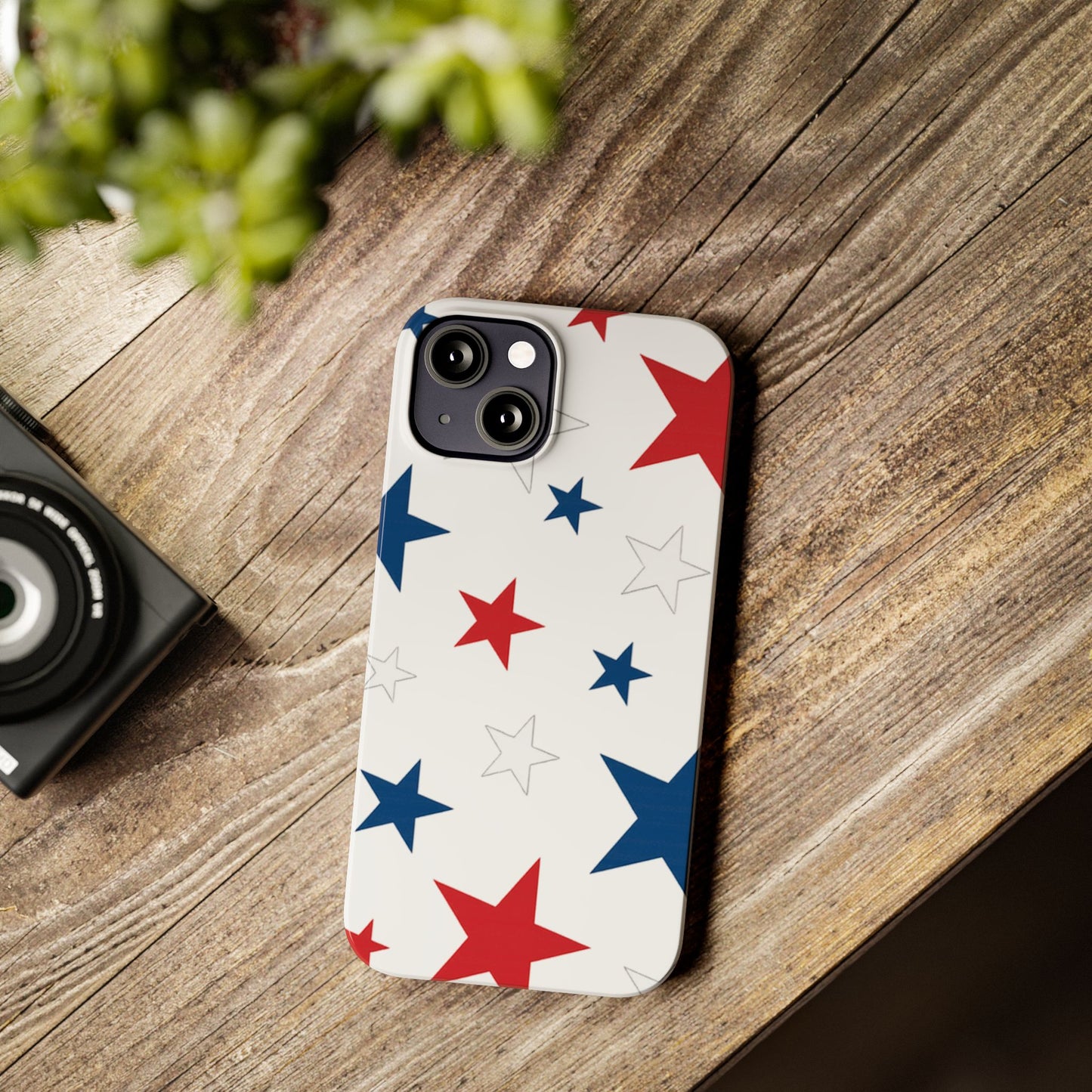 Red White and Blue Stars Slim iPhone Case