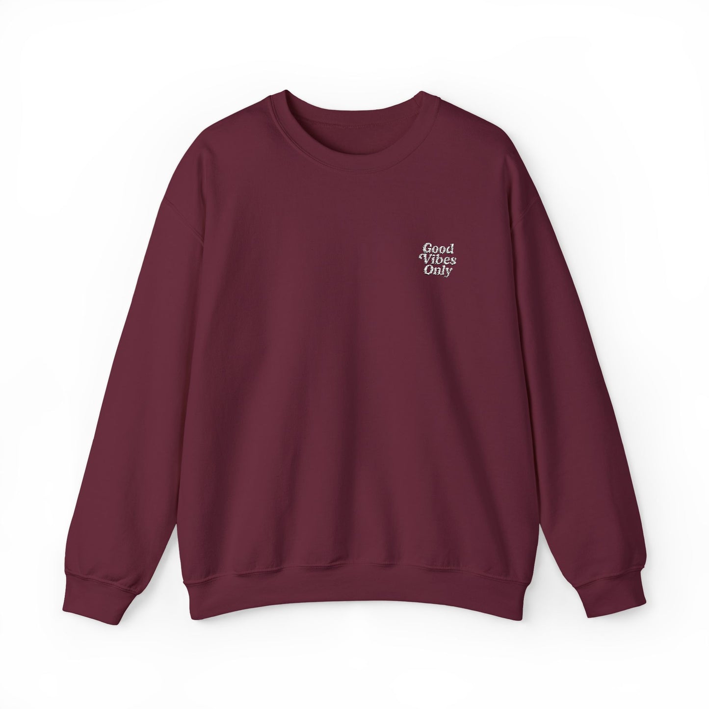 Good Vibes Only Retro Embroidered Crewneck Sweatshirt