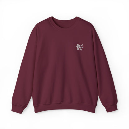 Good Vibes Only Retro Embroidered Crewneck Sweatshirt