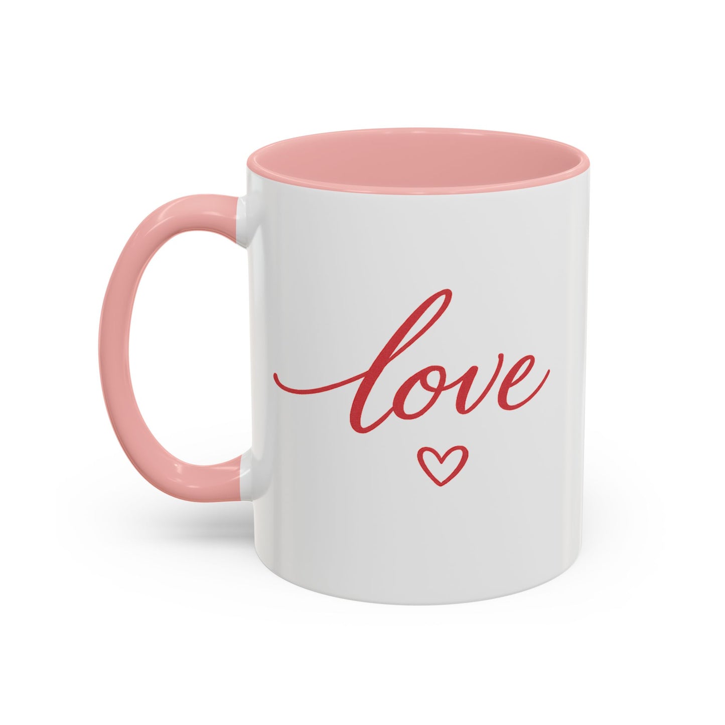 Love Script Accent Coffee Mug – Romantic Heart 11/15oz