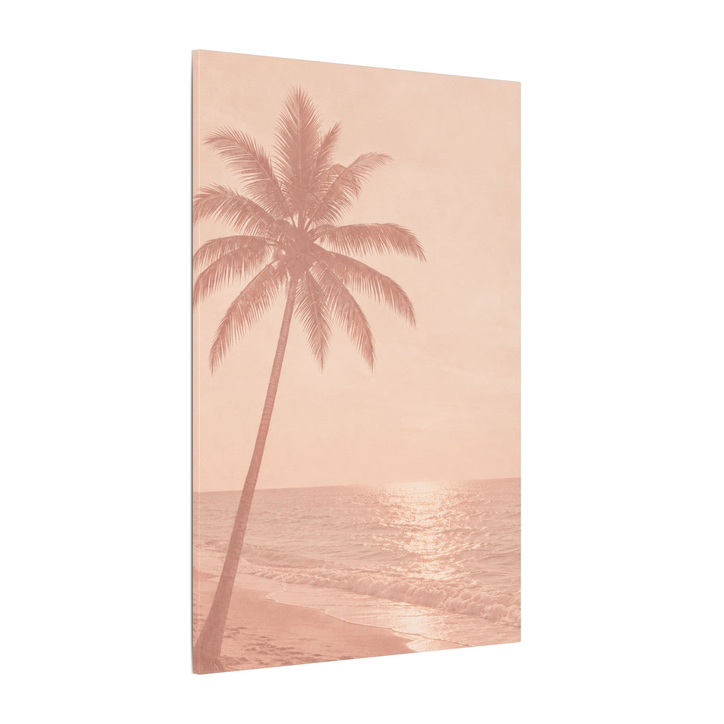 Blush Palm Beach — Matte Stretched Canvas Wall Art
