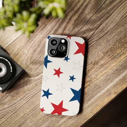 Red White and Blue Stars Slim iPhone Case