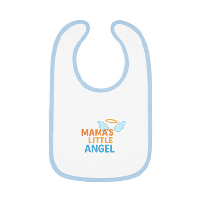 Mama's Little Angel Baby Bib with Contrast Trim