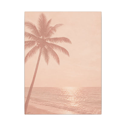 Blush Palm Beach — Matte Stretched Canvas Wall Art