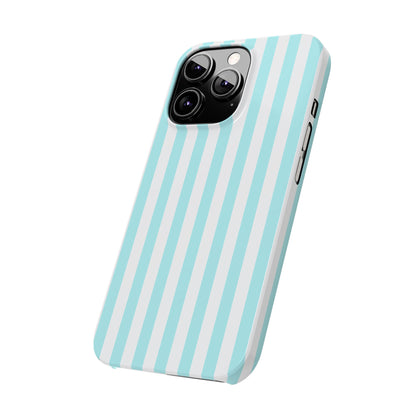 Blue Striped Summer Slim iPhone Case