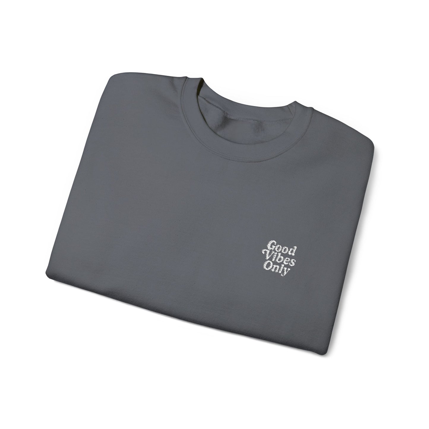 Good Vibes Only Retro Embroidered Crewneck Sweatshirt