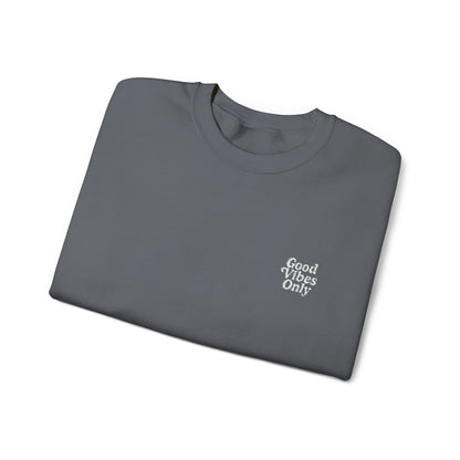 Good Vibes Only Retro Embroidered Crewneck Sweatshirt