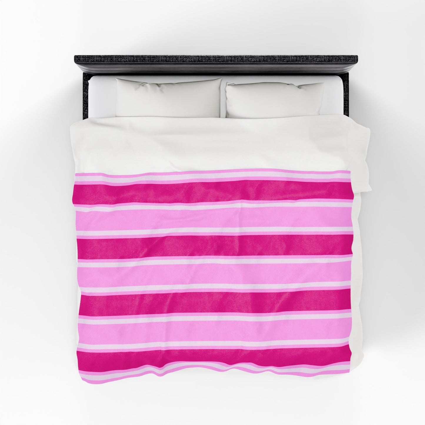 Think Pink Striped Velveteen Plush Blanket