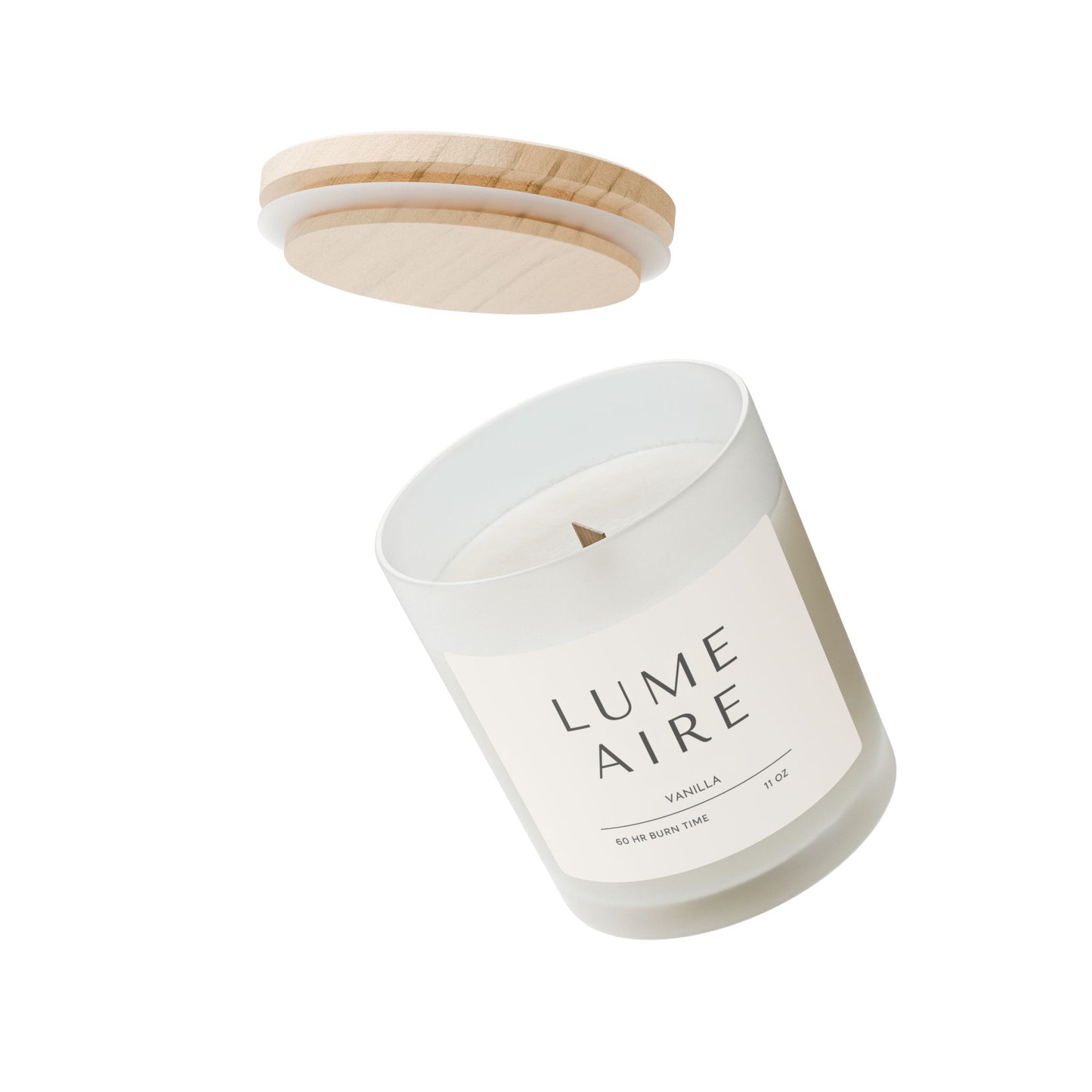 Lume Aire Frosted Glass Woodwick Candle