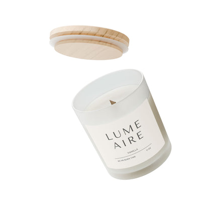 Lume Aire Frosted Glass Woodwick Candle