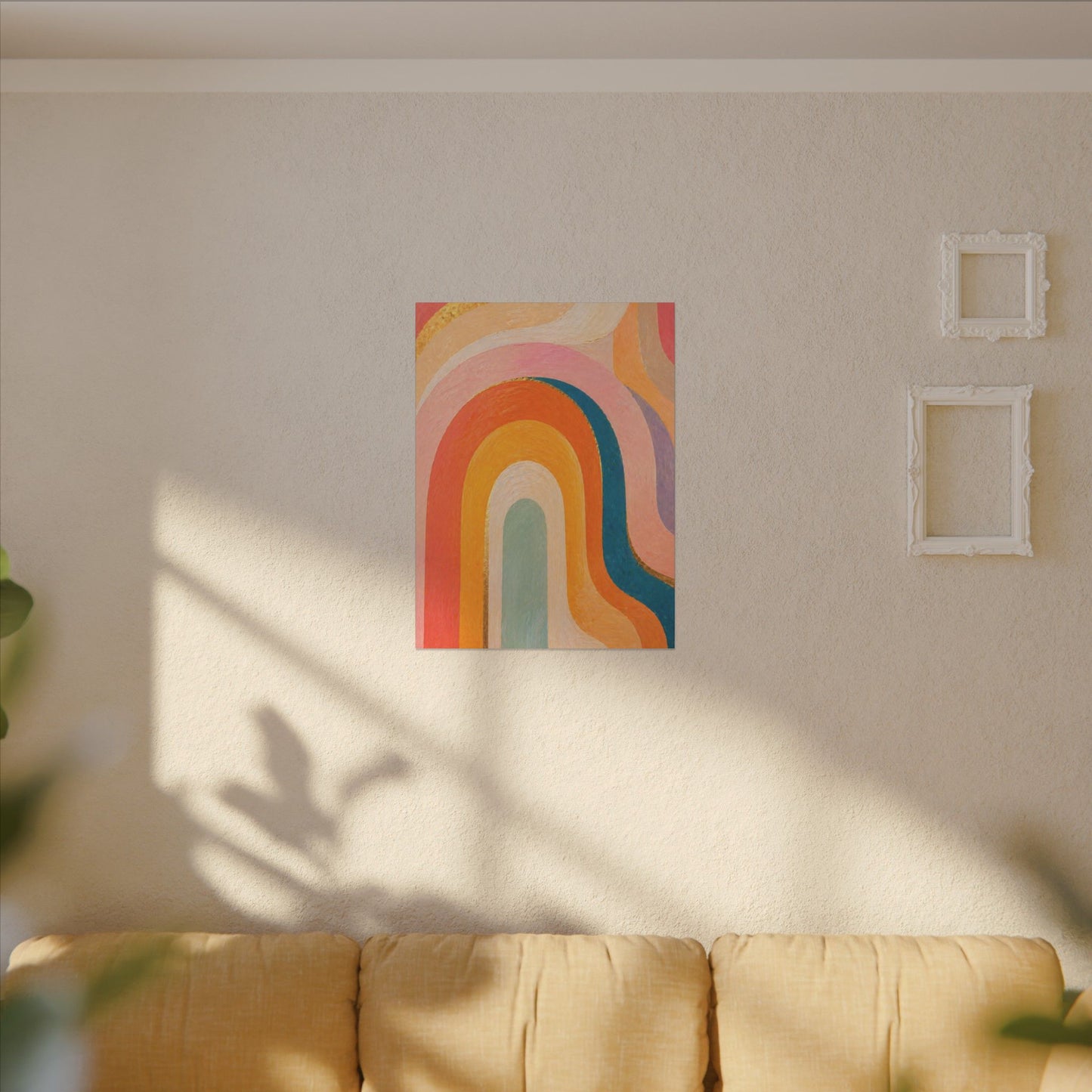 Retro Rainbow Arched Matte Canvas — Stretched Wall Art