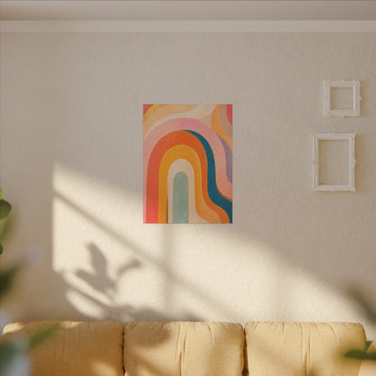 Retro Rainbow Arched Matte Canvas — Stretched Wall Art
