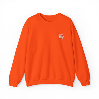 Good Vibes Only Retro Embroidered Crewneck Sweatshirt