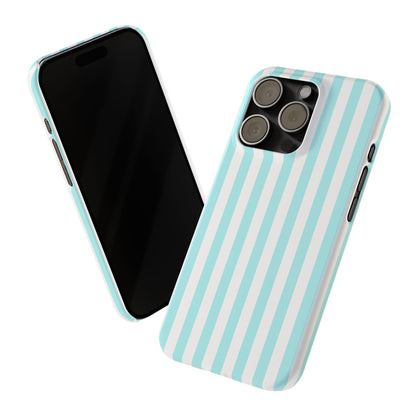 Blue Striped Summer Slim iPhone Case