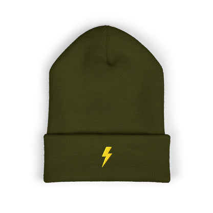 Lightning Bolt Embroidered Classic Cuffed Beanie