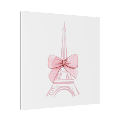 Eiffel Tower Bow Matte Canvas, Stretched