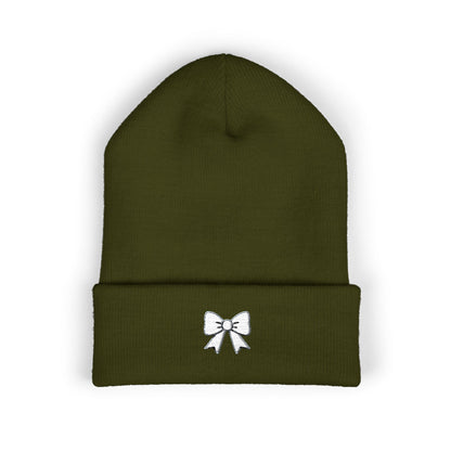 Emoji Bow Embroidered Classic Cuffed Beanie