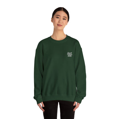 Good Vibes Only Retro Embroidered Crewneck Sweatshirt