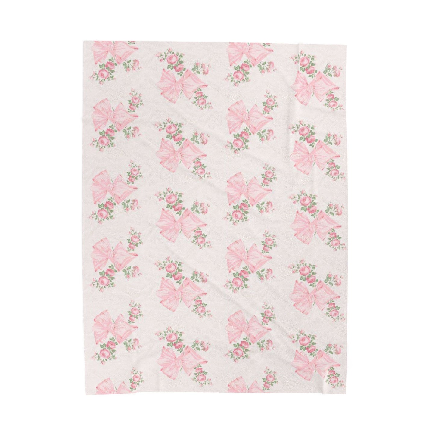 Rosa Beaux Pink Velveteen Plush Blanket