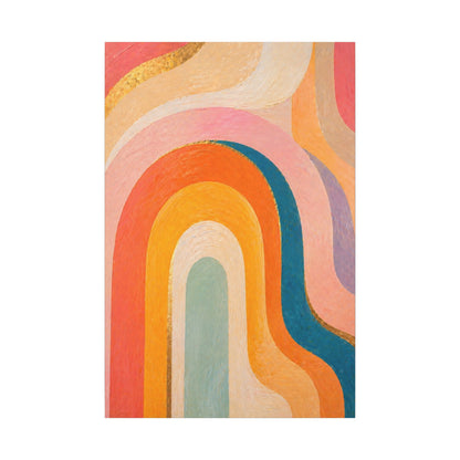 Retro Rainbow Arched Matte Canvas — Stretched Wall Art
